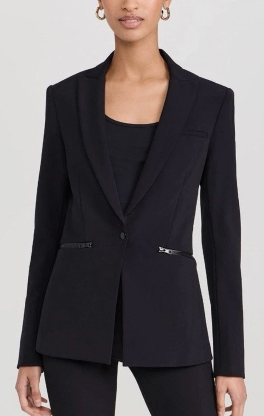 Veronica Beard 2 Scuba Dickey Jacket $645 Iconic Bi Stretch Blazer Black NWT!